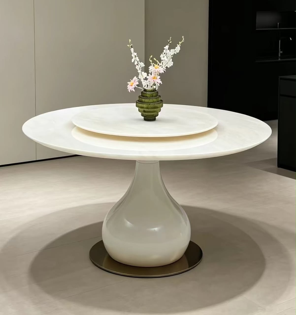 White Pedestal Dining Table